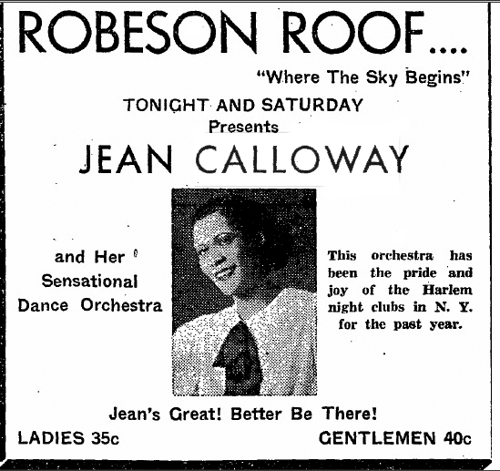Jean Calloway, fake sister of Cab calloway, 1932 ad