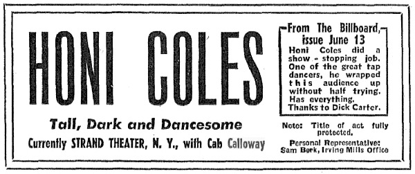 1942 Honi COLES pub dans Billboard.jpg