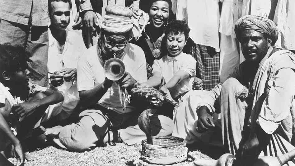 1956 Dizzy Gillespie and Dottie Salters and Melba Liston Karachi Pakistan.jpg