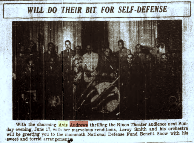 1934 0609 PIttsburgh Courier - Avis with Leroy SMITH ork - PHOTO.png