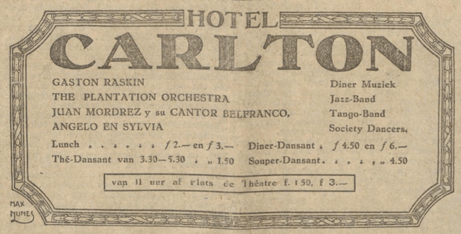 1930 0928 Algemeen Handelsblad - Plantation orchestra Carlton AD.png