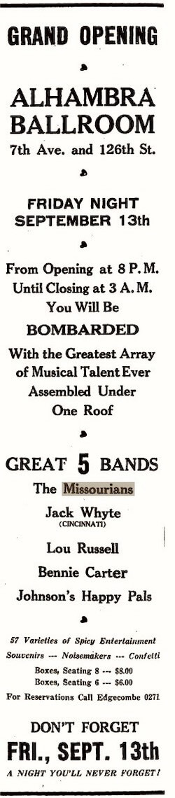 1929 0904 AD MIssourians battle of bands Alhambra.jpg