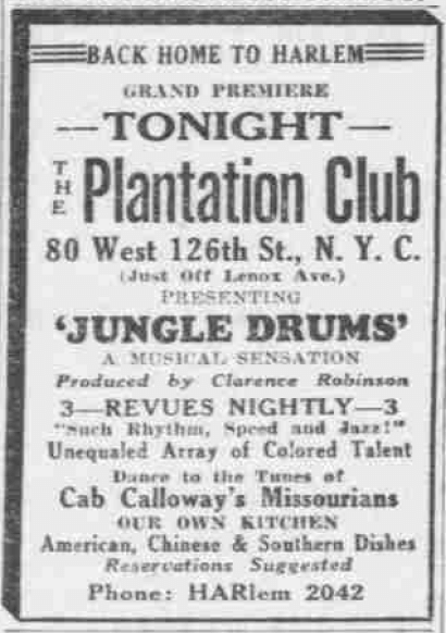 1930 0313 Daily News - Plantation Club - Jungle Drums with Calloway Missourians.png