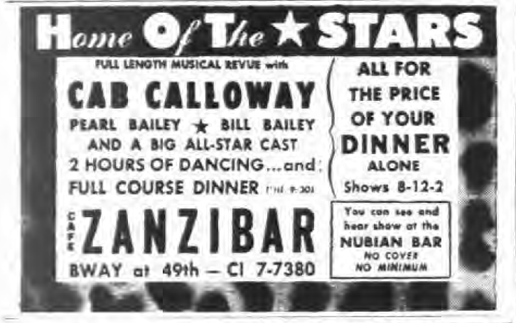 1945 0830 NY Evening Post Zanzibar ad HOT Stars.png