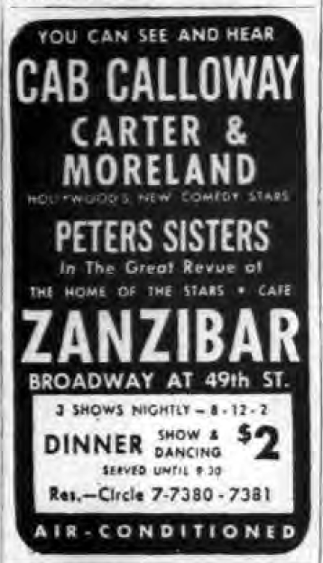 1946 0827 NY Post Zanzibar ad Calloway Peters Sister Carter Moreland.png