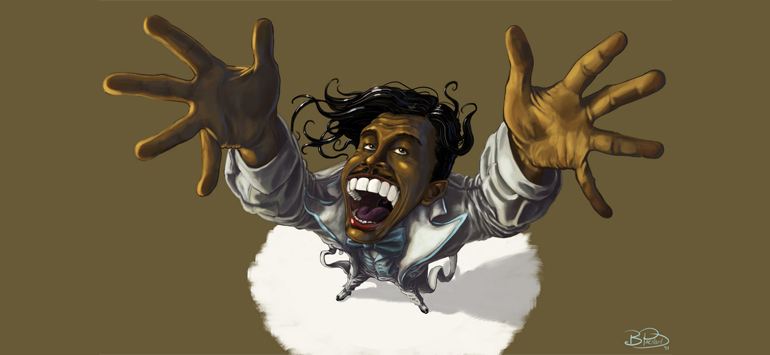 Blake Packard : put your hands up in the air, Cab!