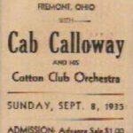 1935, Publicité pour un concert à Fremont, Ohio