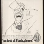 1968, USA, pour le whisky Pinch (caricature d'Hirschield)